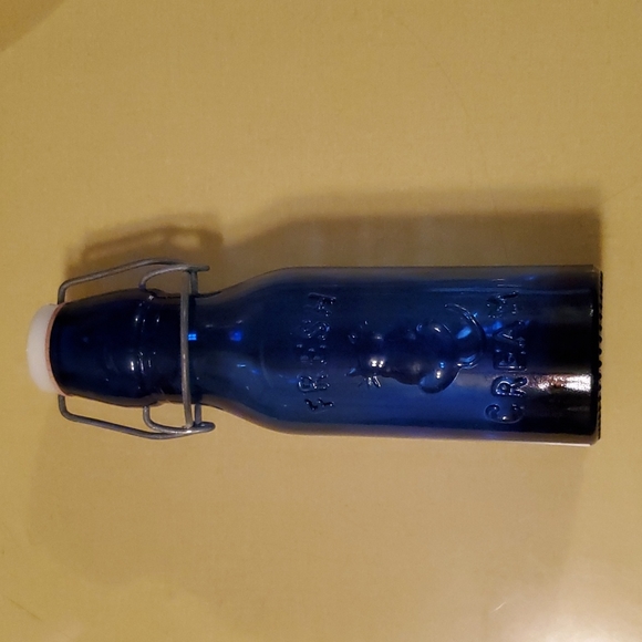 Crownford Giftware Other - Cobalt Blue Bottle -Crownford Giftware made in Italy 1985 "Fresh Cream" with Cat